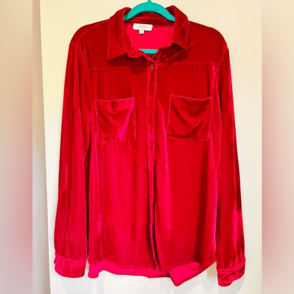 Crushed Velvet Button-down